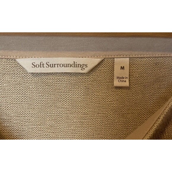 Soft Surroundings Camel Color Valencia Cold Shoulder Sweater Size Medium - Picture 6 of 9